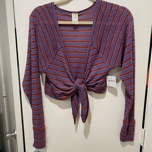Free people long sleeve tie top